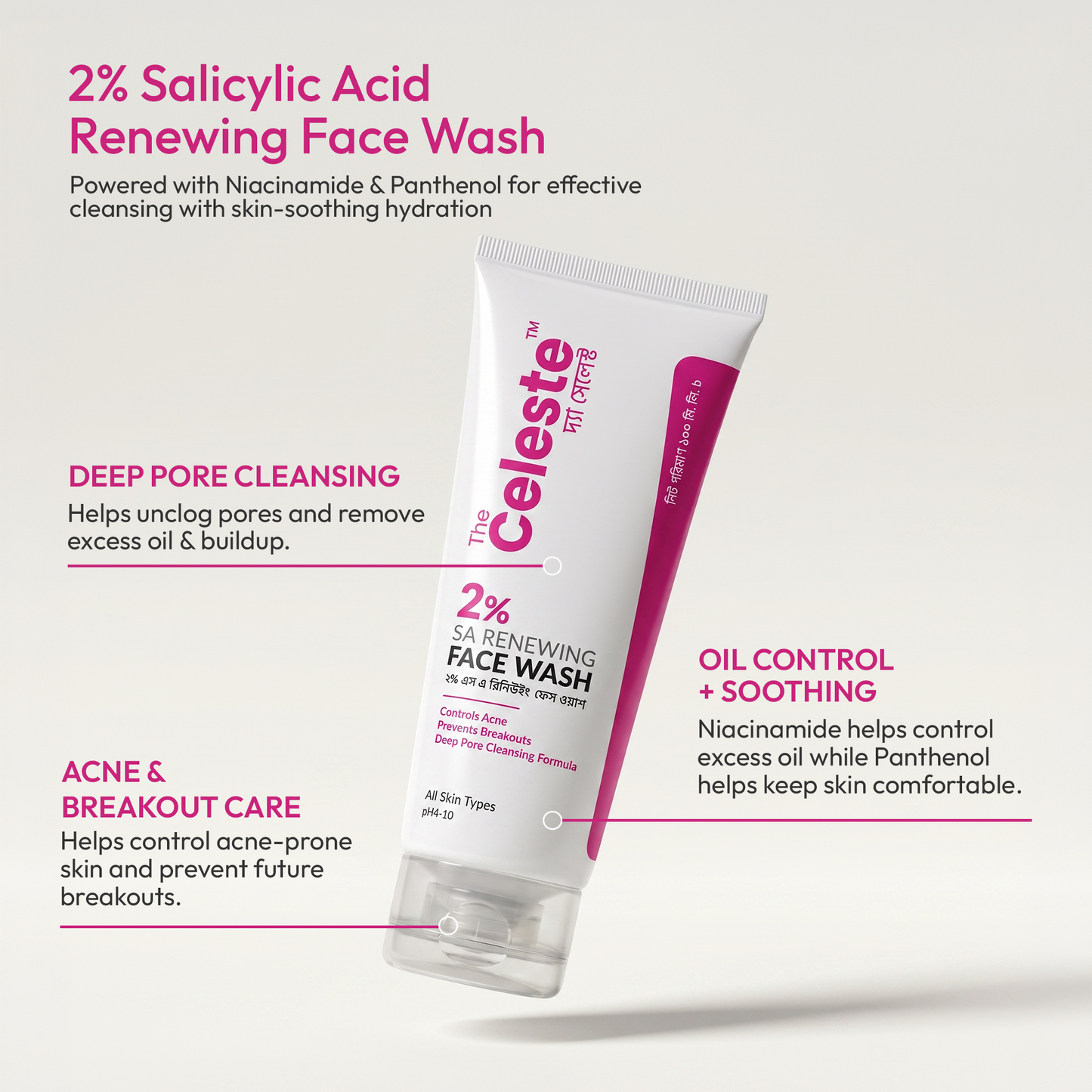 The Celeste 2% SA Renewing Face Wash