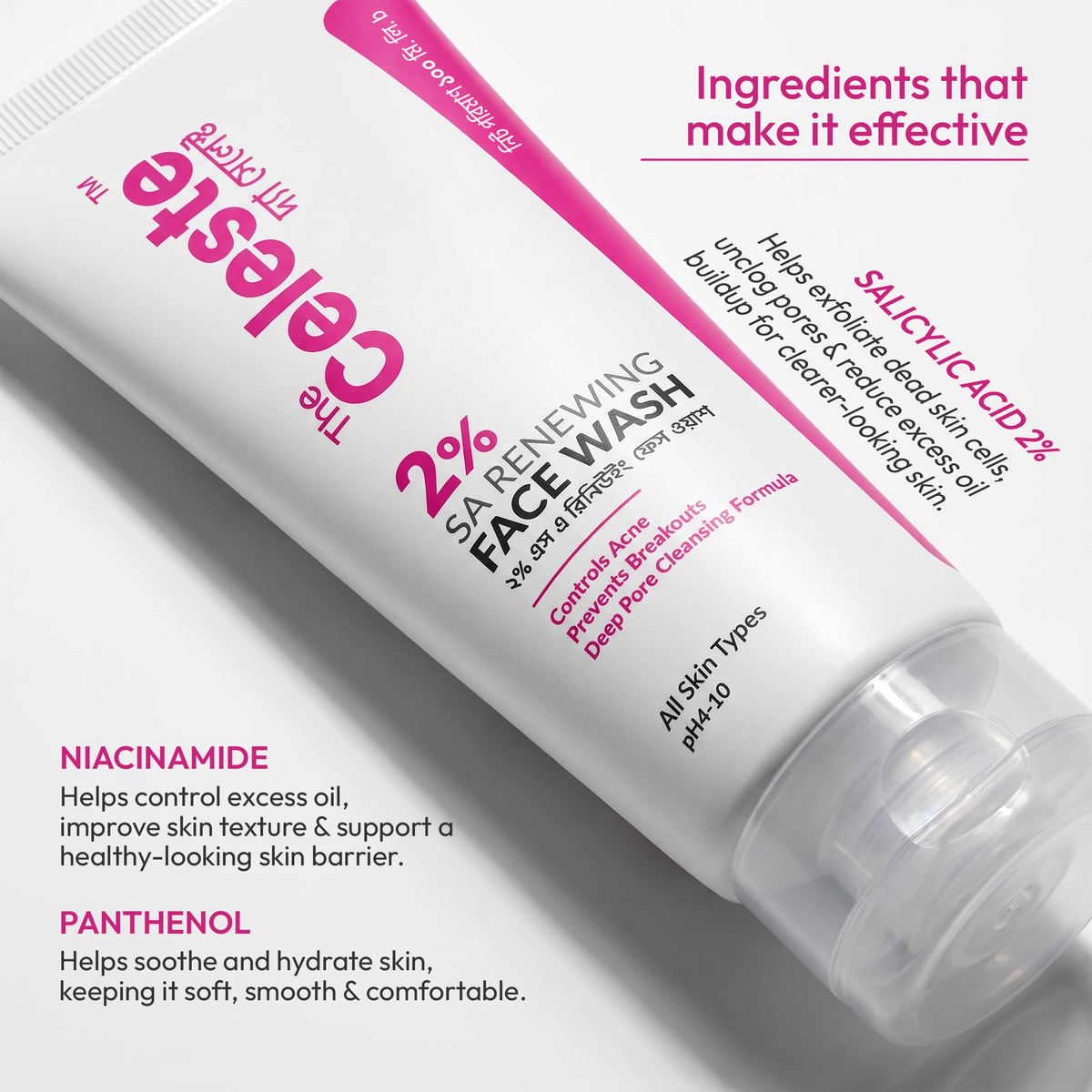 The Celeste 2% SA Renewing Face Wash